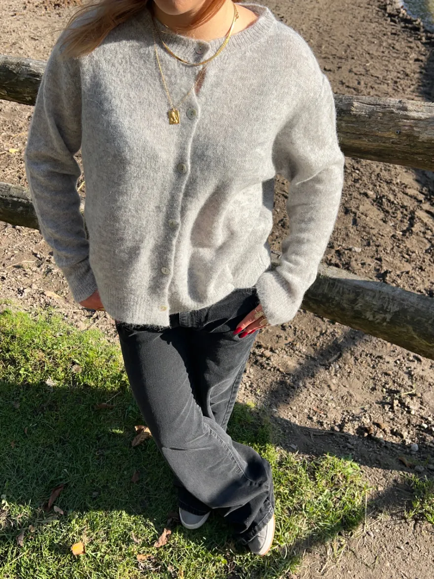 Design By Si Trine cardigan i uld - Lysegrå