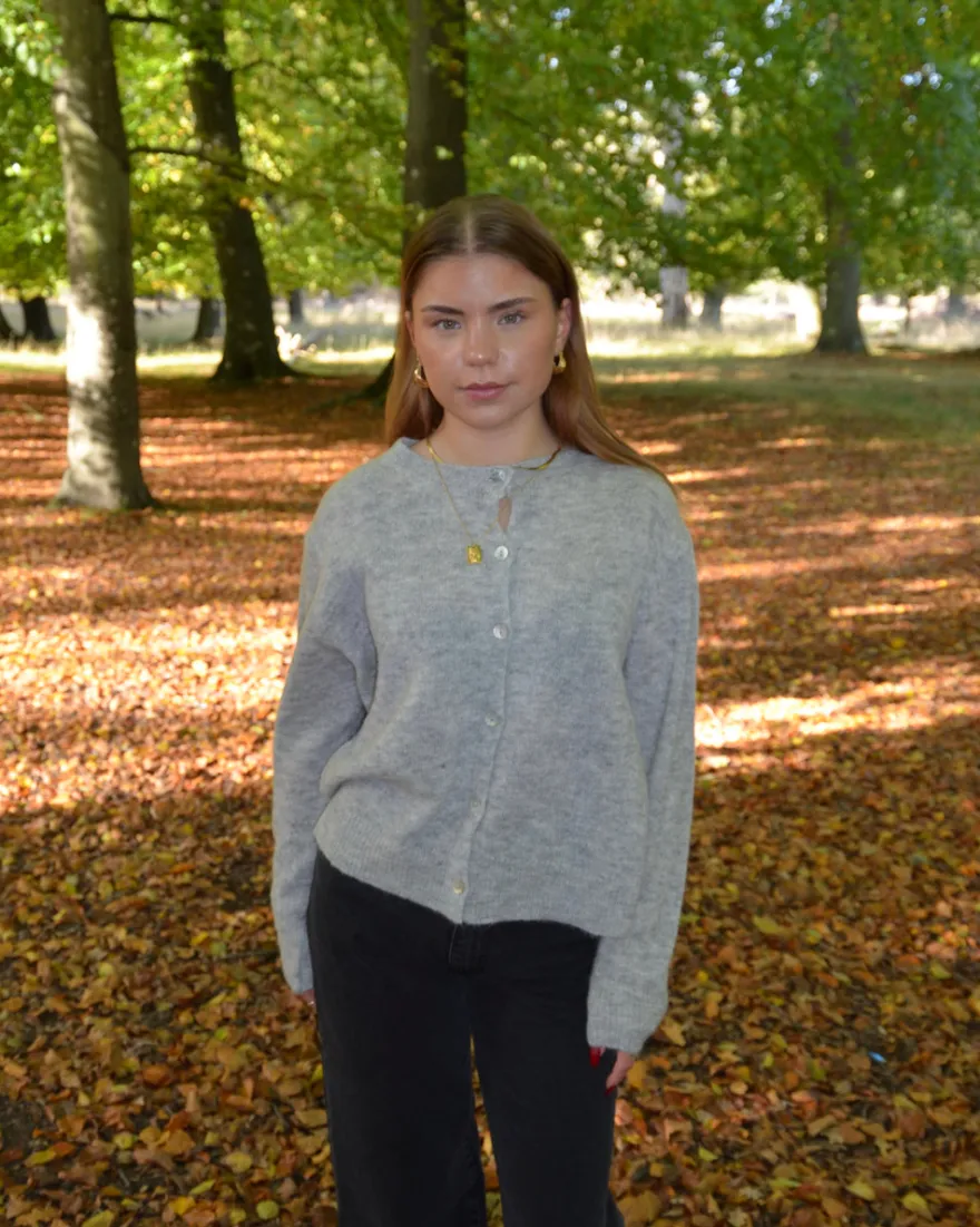 Design By Si Trine cardigan i uld - Lysegrå