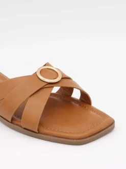 Design By Si Tuja sandaler med spændedetalje - Brun Online