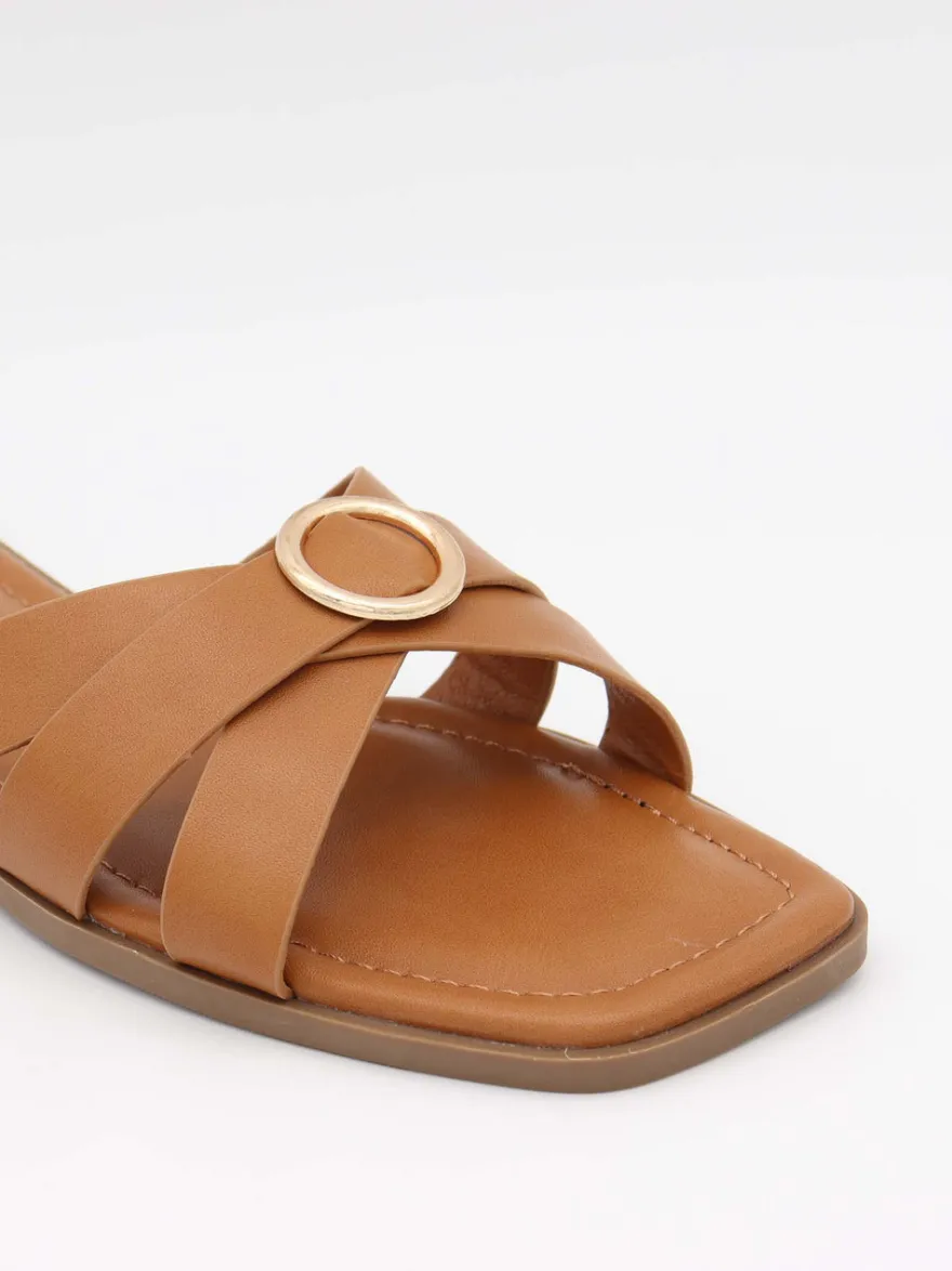 Design By Si Tuja sandaler med spændedetalje - Brun Online