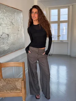Design By Si Tulle suitbukser med tern - Brun/sort Online