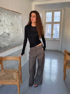Design By Si Tulle suitbukser med tern - Brun/sort Online