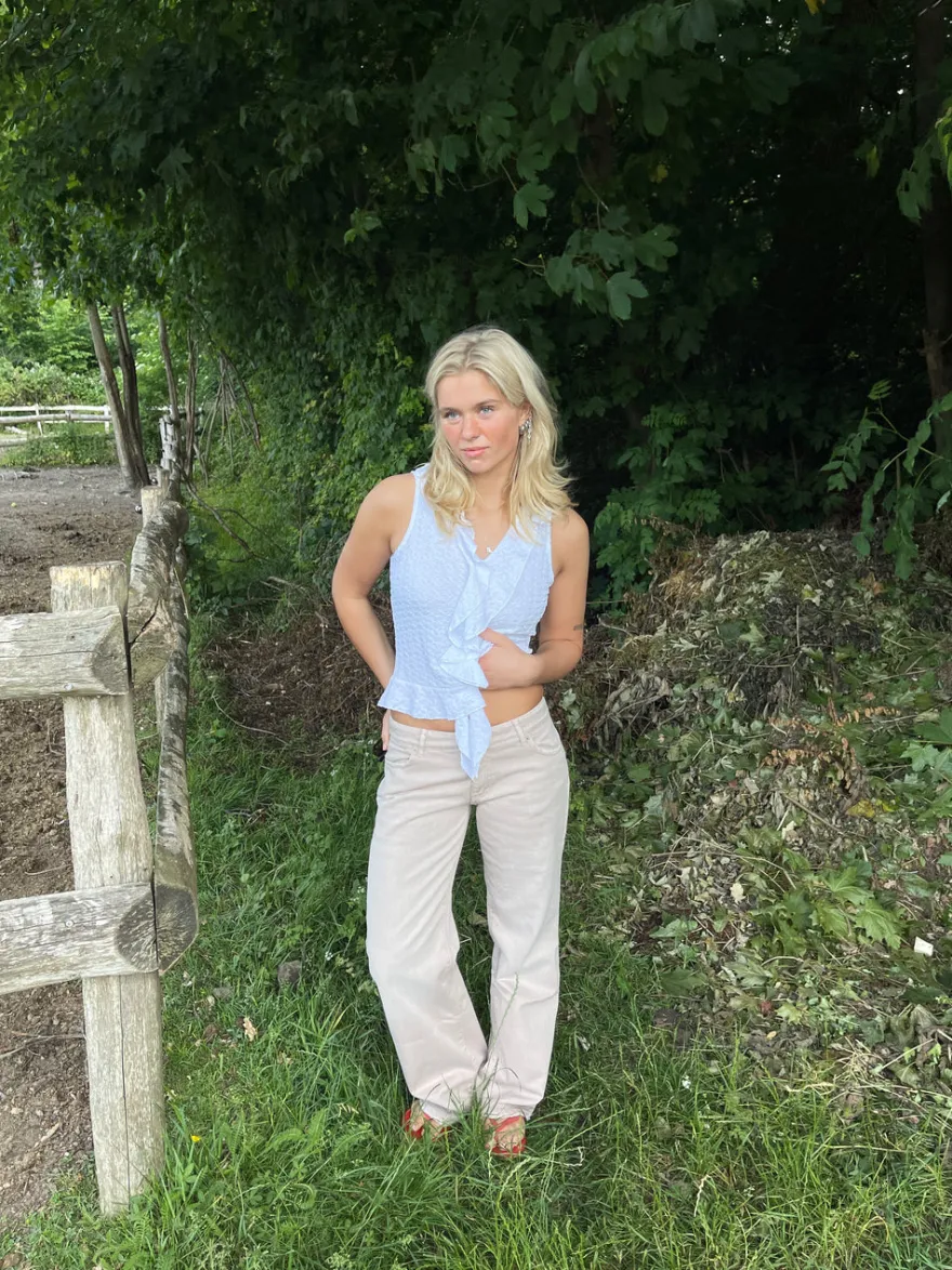 Design By Si Tuva lavtaljede jeans - Beige