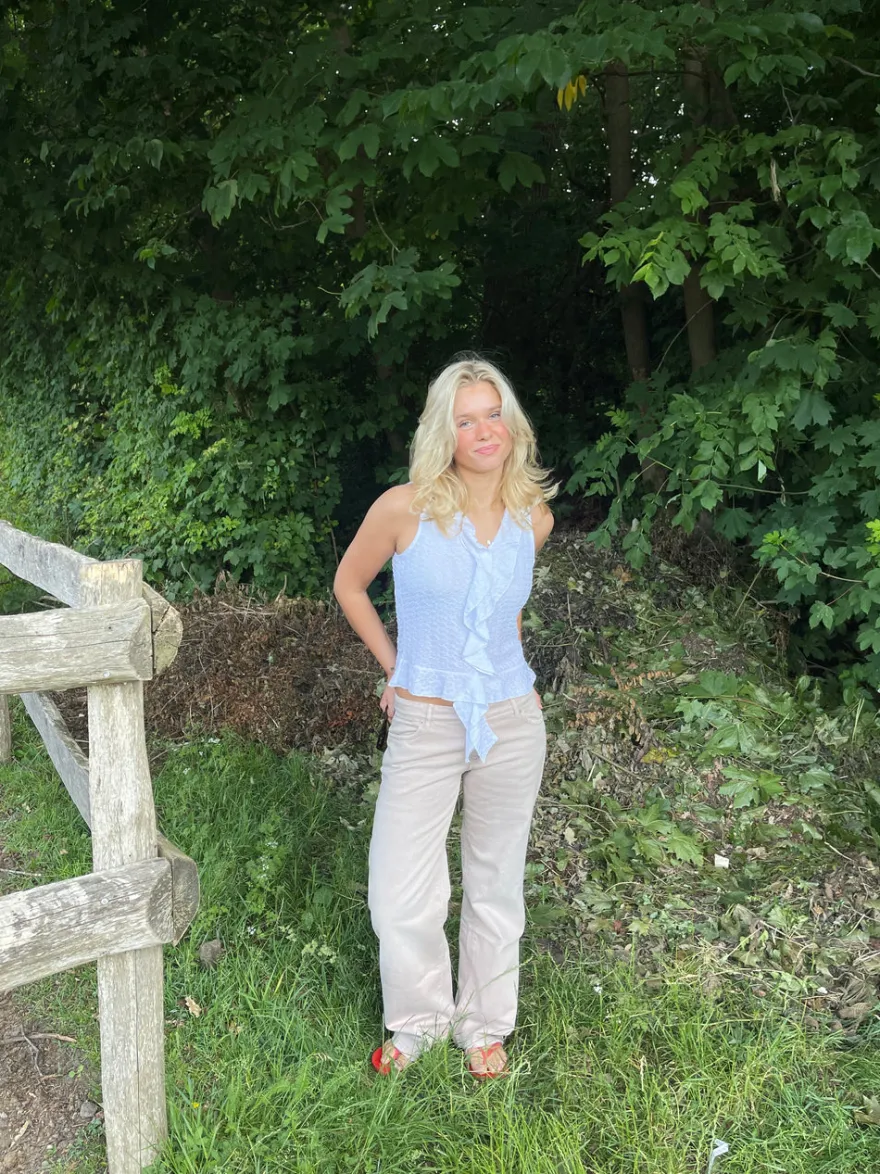 Design By Si Tuva lavtaljede jeans - Beige