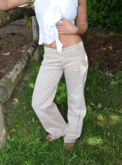 Design By Si Tuva lavtaljede jeans - Beige