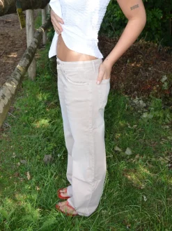 Design By Si Tuva lavtaljede jeans - Beige