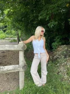 Design By Si Tuva lavtaljede jeans - Beige