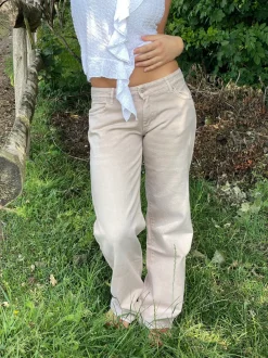 Design By Si Tuva lavtaljede jeans - Beige