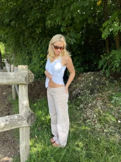 Design By Si Tuva lavtaljede jeans - Beige