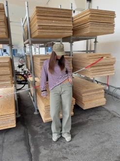 Design By Si Tuva lavtaljede jeans - Sage grøn Discount