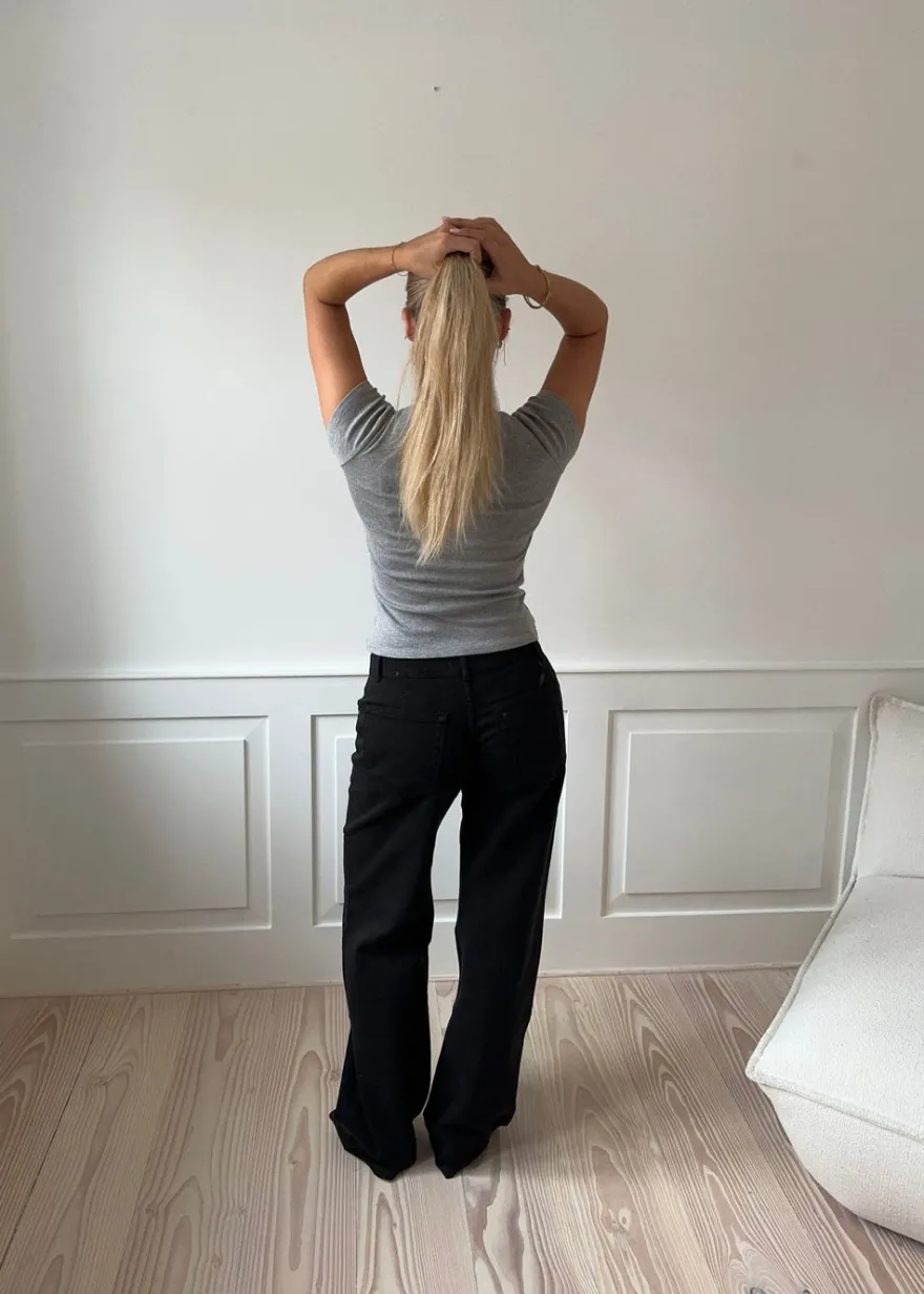 Design By Si Tuva lavtaljede jeans - Sort Sale