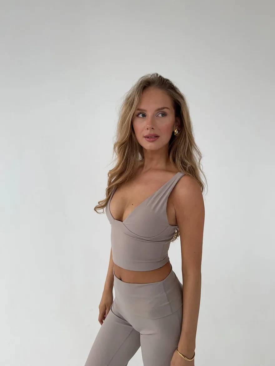 Design By Si Ultimate v-neck top - Ash Sale