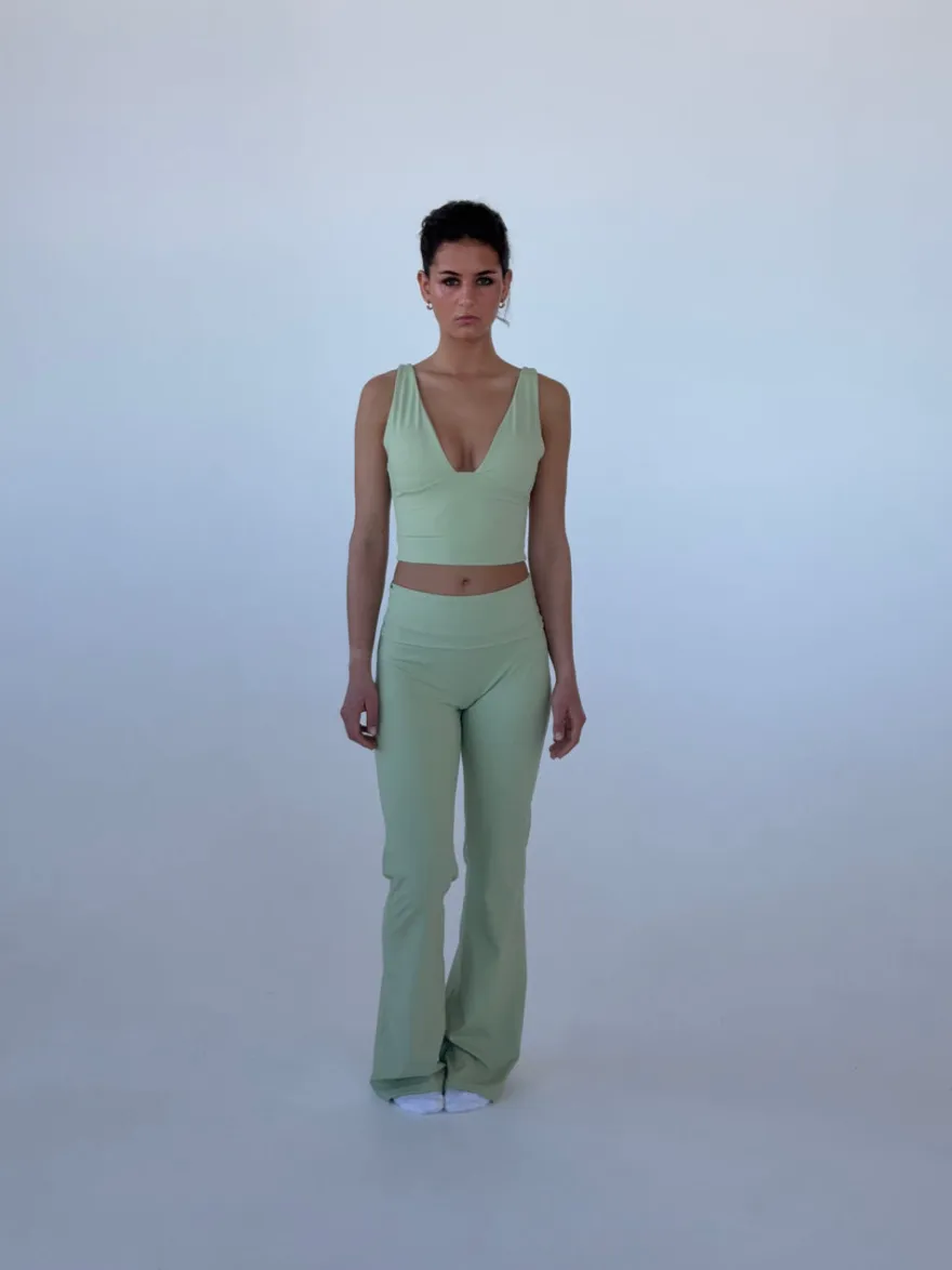 Design By Si Ultimate v-neck top - Matcha Best