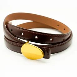 Design By Si Urban bælte - Mørke brun/guld Online