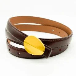 Design By Si Urban bælte - Mørke brun/guld Online