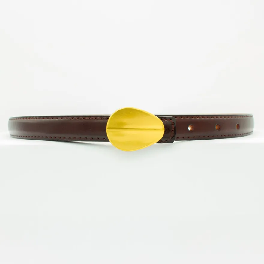 Design By Si Urban bælte - Mørke brun/guld Online