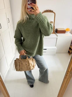 Design By Si Valdamara oversized striktrøje med turtleneck - Grøn Best