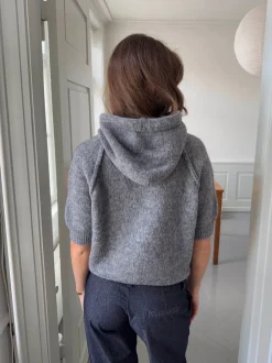 Design By Si Vanja strikket hoodie - Grå Outlet