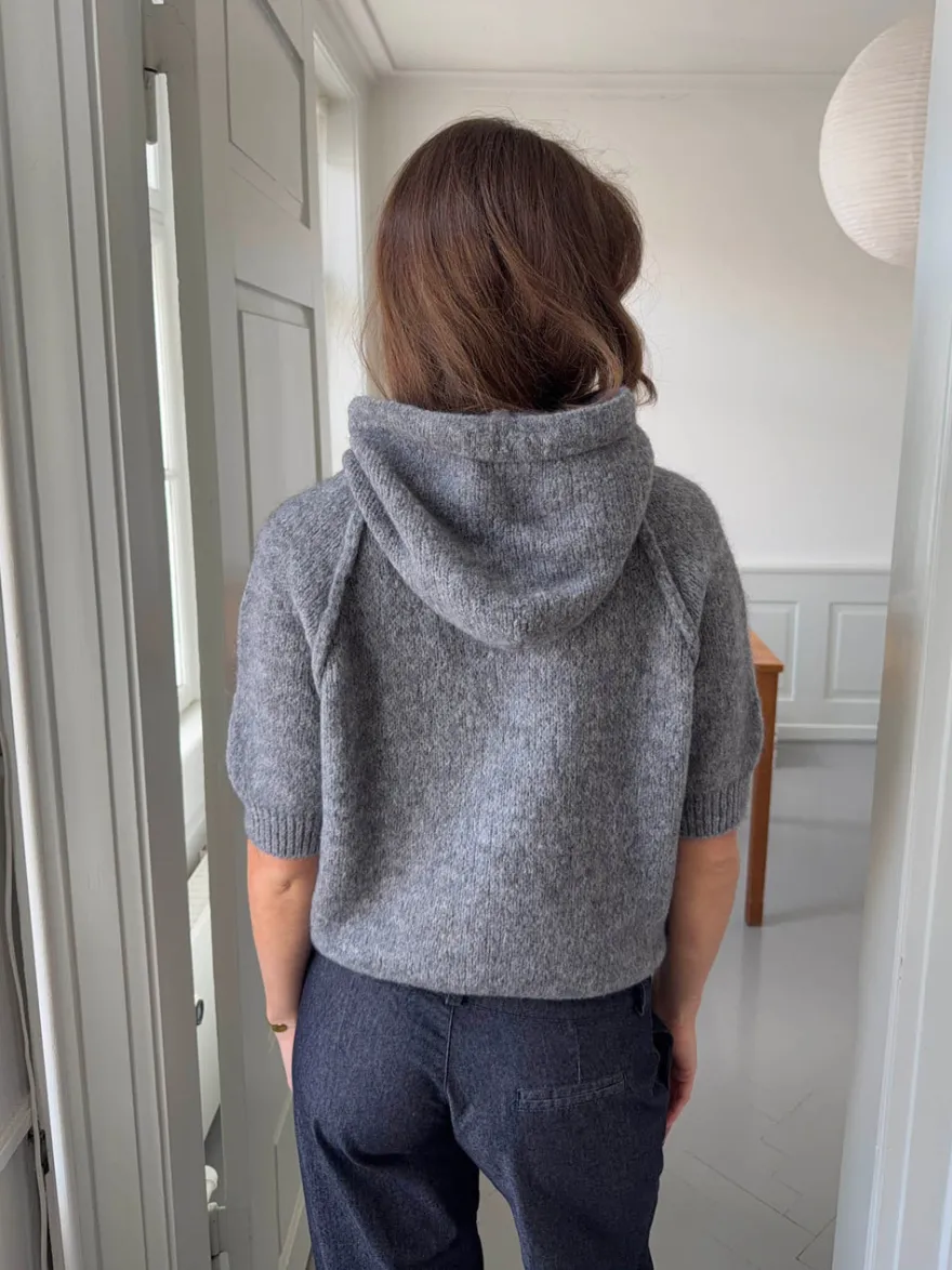 Design By Si Vanja strikket hoodie - Grå Outlet