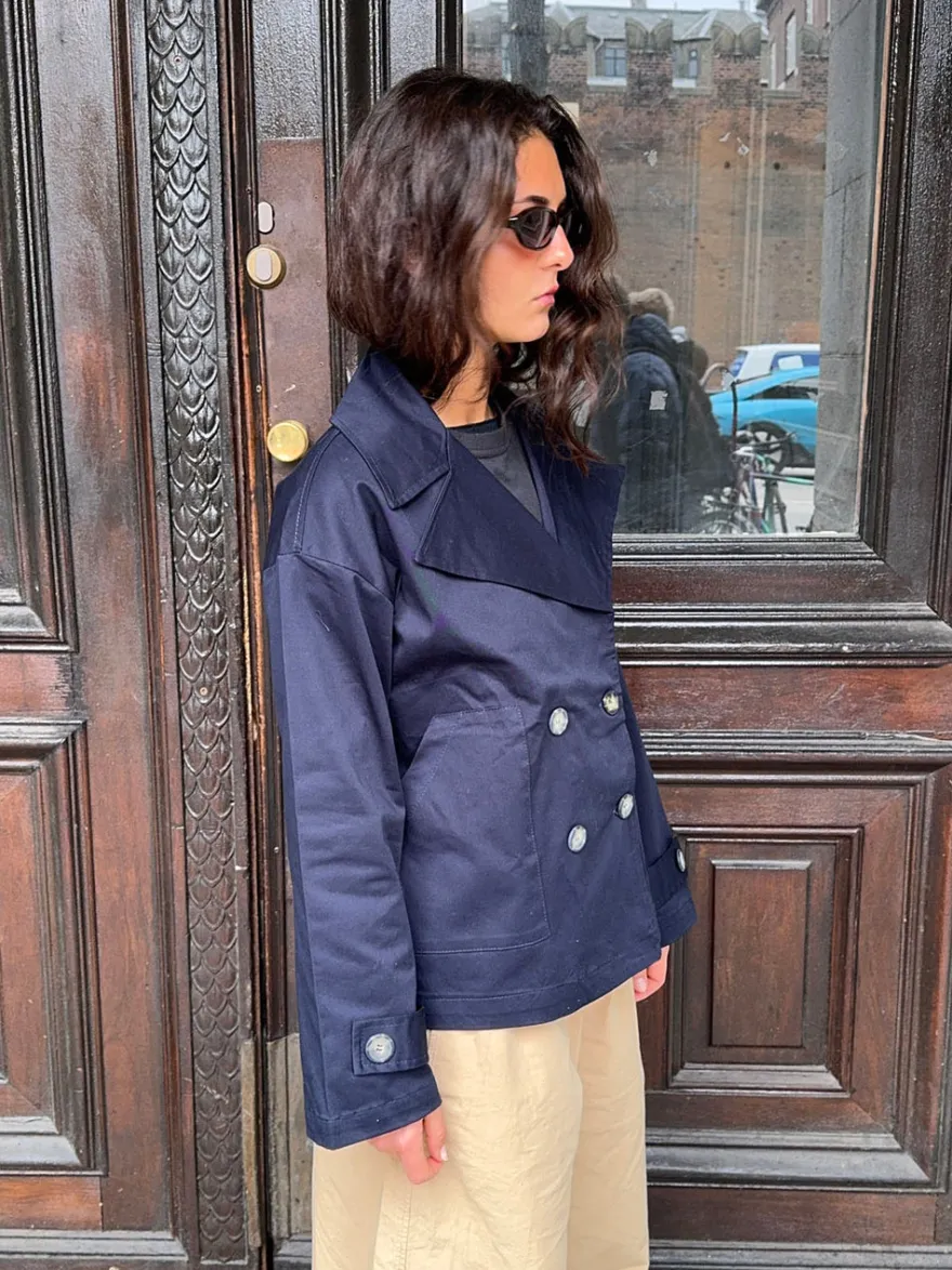 Design By Si Via jakke - Navy Discount
