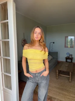 Design By Si Victoire off shoulder top i mesh - Gul Hot