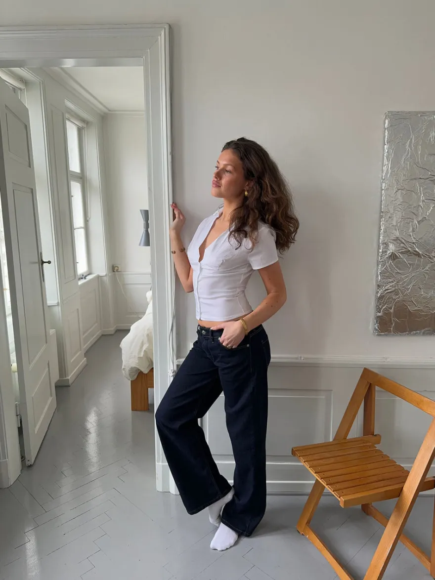Design By Si Viki denim jeans - Mørk denim Sale