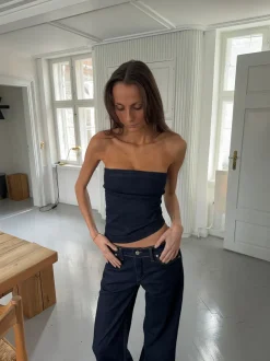 Design By Si Viki denimtop - Mørk denim Discount