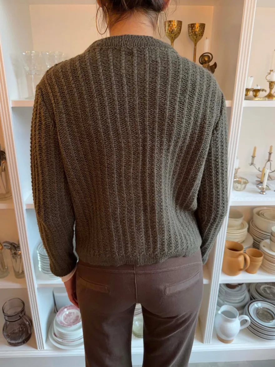 Design By Si Vincent strikket cardigan - Mørkegrøn New