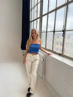 Design By Si Viva lærredsbukser - off white Best