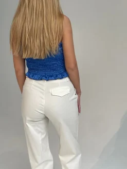 Design By Si Viva lærredsbukser - off white Best