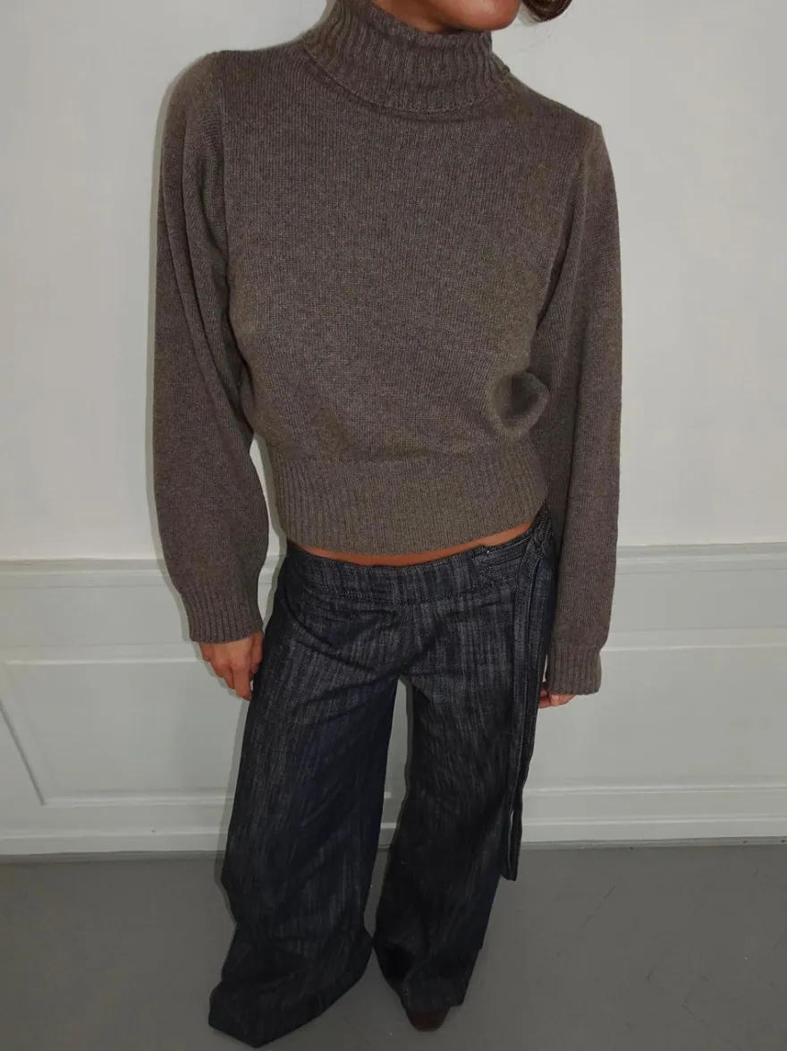 Design By Si Vivina turtleneck - Brun Clearance