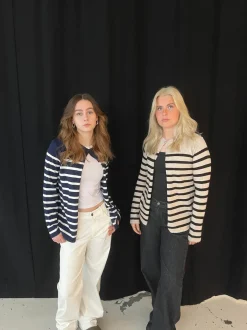 Design By Si Xenia cardigan med striber - Beige/sort New