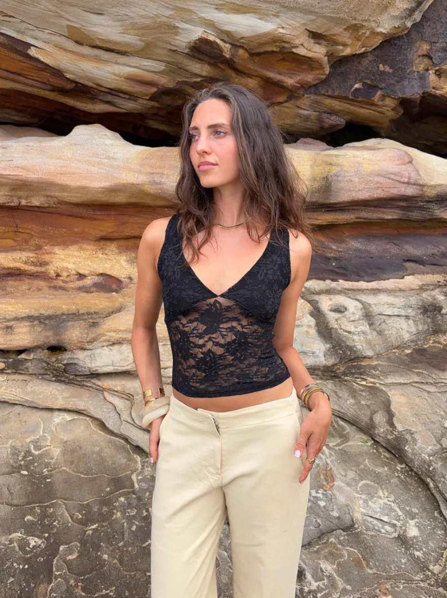 Design By Si Yana top i blonde - Sort