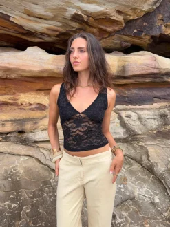 Design By Si Yana top i blonde - Sort