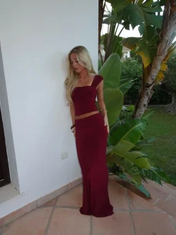 Design By Si Yasmina maxinederdel - Bordeaux Discount