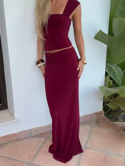 Design By Si Yasmina maxinederdel - Bordeaux Discount