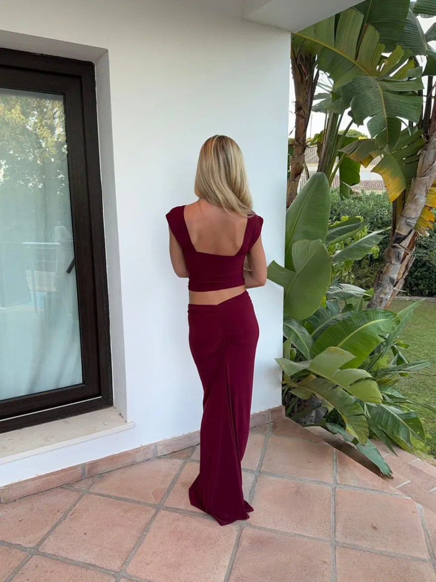Design By Si Yasmina maxinederdel - Bordeaux Discount