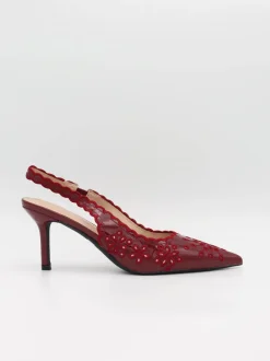 Design By Si Ydun slingback hæle med detaljer - Rød
