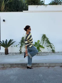 Design By Si Zinnia oversized t-shirt - Gul/grå Online
