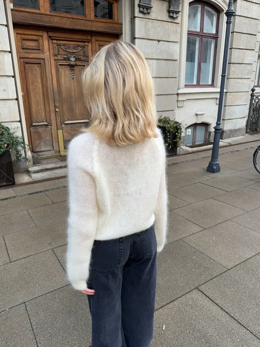 Design By Si Zuzanna mohair striktrøje - Hvid Discount